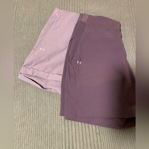 2 PAIR of Women’s Under Armour Fitted Heat Gear shorts
